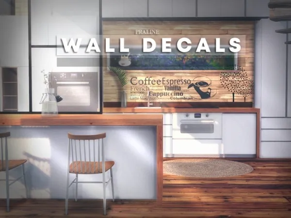 Alpha Wall Decals - The Sims 4 Custom Content