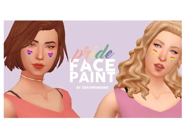Alpha Pride Face Paint by seraphimsims - The Sims 4 Custom Content
