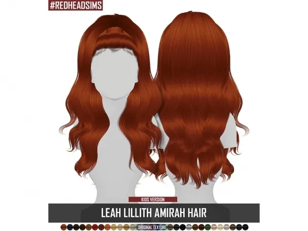 Alpha LEAH LILLITH AMIRAH HAIR KIDS - The Sims 4 Custom Content