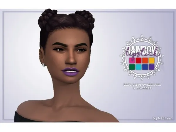 Alpha [Heolims] Rainbow Lipstick - The Sims 4 Custom Content