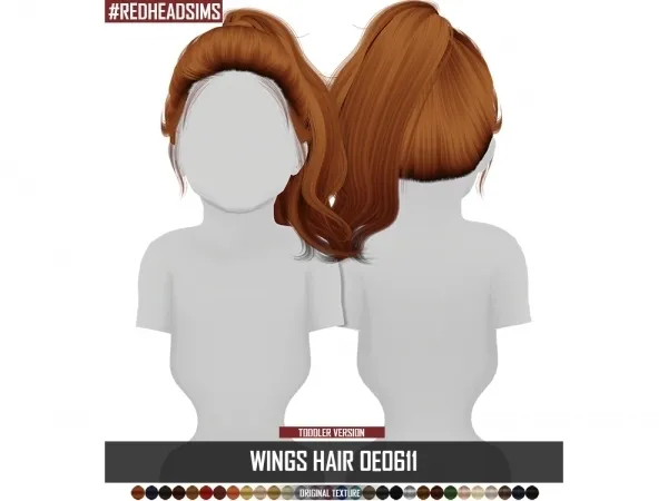 Alpha WINGS HAIR OE0611 TODDLER - The Sims 4 Custom Content