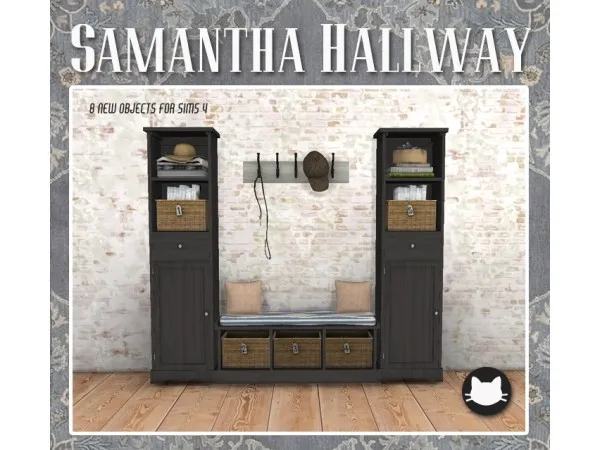 Alpha Samantha Hallway Inspired by Pottery Barn by kitkatssimporium - The Sims 4 Custom Content