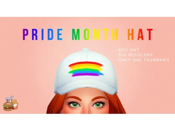 Maxis Match [alesimmers] pride month hat - The Sims 4 Custom Content