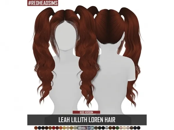 Alpha LEAH LILLITH LOREN HAIR KIDS VERSION - The Sims 4 Custom Content