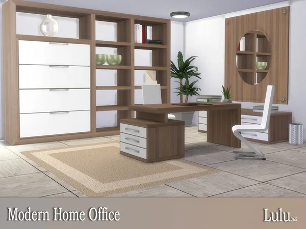 Alpha Modern Home Office - The Sims 4 Custom Content