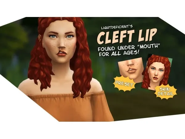 Mix LightDeficients Cleft Lip Pack - The Sims 4 Custom Content