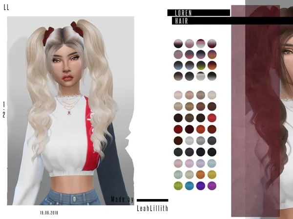Alpha LeahLillith Loren Hair - The Sims 4 Custom Content