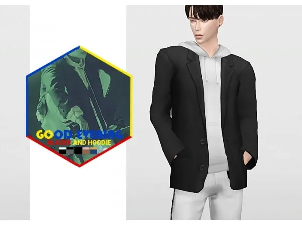 Alpha Good Evening Blazer and Hoodie by waekey - The Sims 4 Custom Content