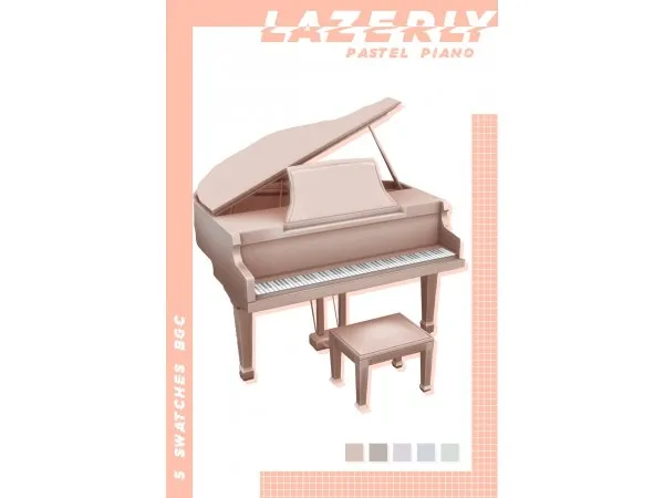 Maxis Match LAZERLYS PASTEL PIANO - The Sims 4 Custom Content
