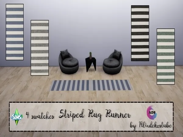Alpha Striped Rug Runner - The Sims 4 Custom Content