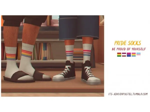 Maxis Match Pride Socks Be Proud Of Yourself adrienpastel by its - The Sims 4 Custom Content