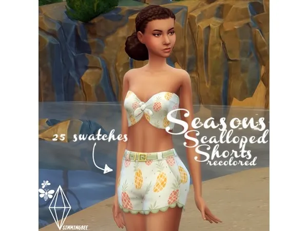 Maxis Match TOP AND SEASONS SHORTS RECOLORED by simmingbee - The Sims 4 Custom Content