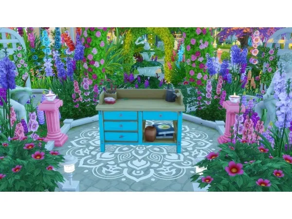 Maxis Match Flower Arranging Table by simsfinds - The Sims 4 Custom Content
