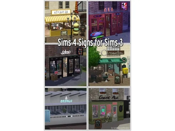 Sims 4 to 3 Shop Signs by simsfinds - The Sims 3 Custom Content