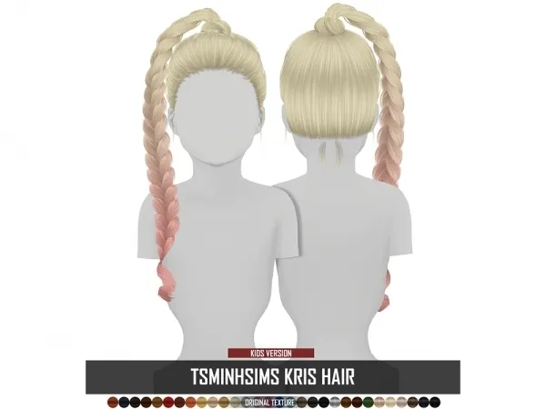 Alpha TSMINHSIMS KRIS HAIR KIDS VERSION by redheadsims - The Sims 4 custom content