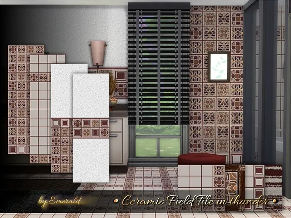 Alpha Ceramic Field Tile in thunder - The Sims 4 Custom Content