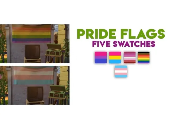 Alpha Pride flags by valesprings - The Sims 4 Custom Content