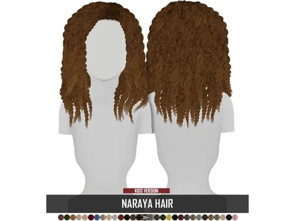Alpha NARAYA HAIR KIDS VERSION by redheadsims - The Sims 4 custom content