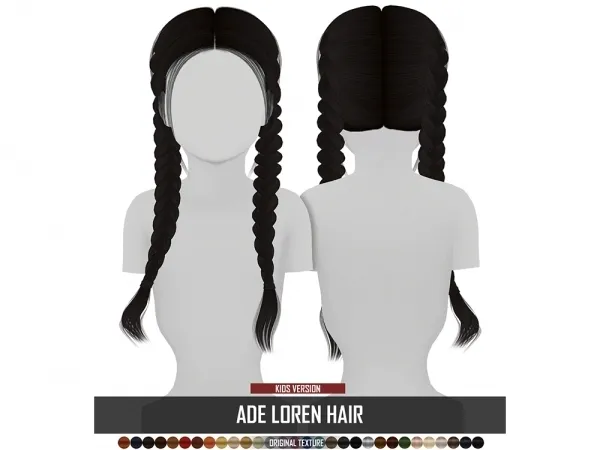 Alpha ADE LOREN HAIR KIDS VERSION - The Sims 4 Custom Content
