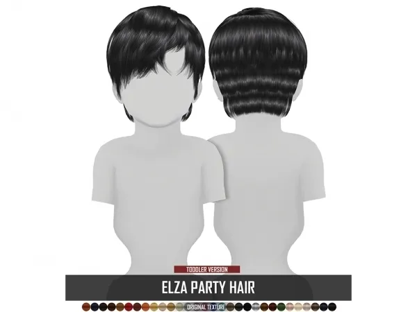 Alpha ELZA PARTY HAIR TODDLER VERSION - The Sims 4 Custom Content
