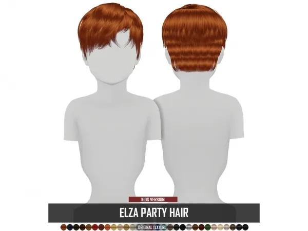 Alpha ELZA PARTY HAIR KIDS VERSION - The Sims 4 Custom Content