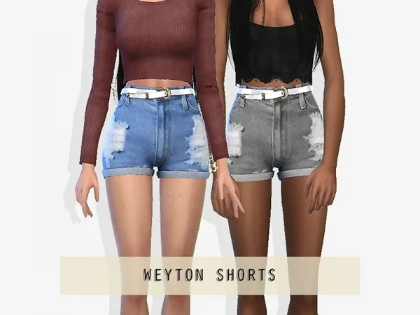 Alpha Weyton Denim Shorts - The Sims 4 Custom Content
