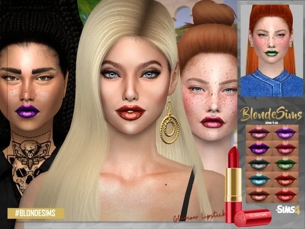 Alpha Glamour Lipstick - The Sims 4 Custom Content
