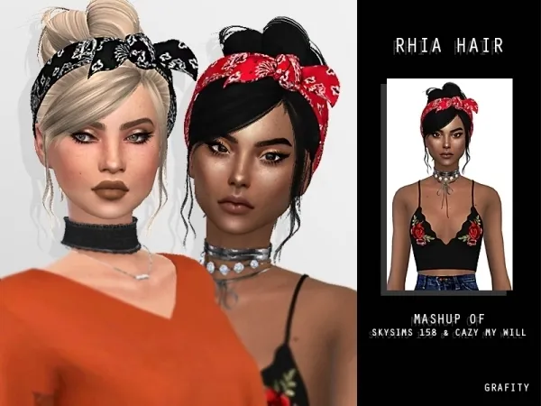 Alpha Rhia Hair - The Sims 4 Custom Content