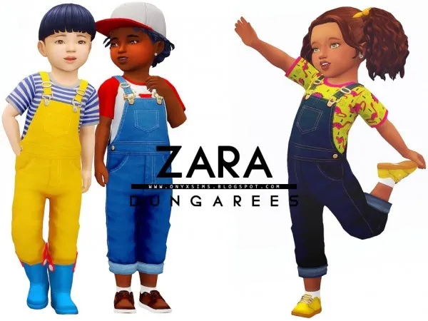 Maxis Match ZARA DUNGAREES by onyxsims - The Sims 4 Custom Content