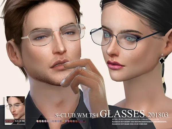 Alpha S Club WM Glasses FM 201803 - The Sims 4 Custom Content