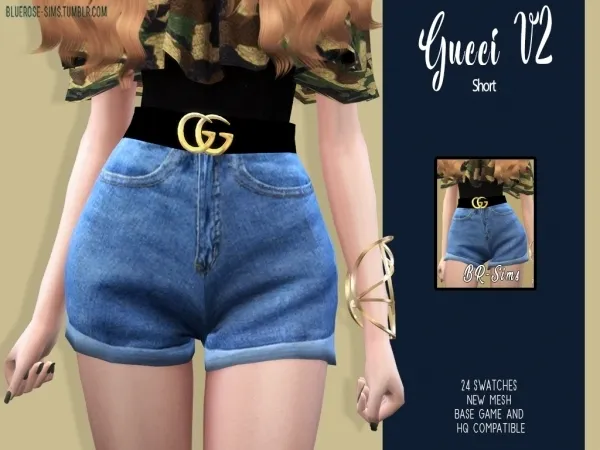 Alpha BR sims Gucci Short - The Sims 4 Custom Content