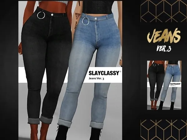 Alpha Slay Classy JEANS V3 - The Sims 4 Custom Content