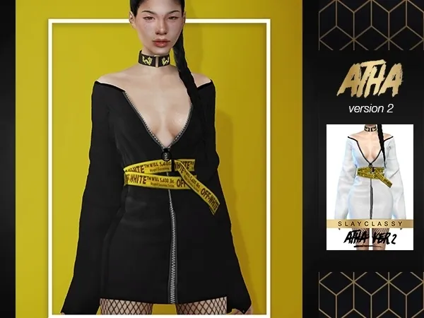 Alpha Slay Classy ATHA DRESS V2 - The Sims 4 Custom Content