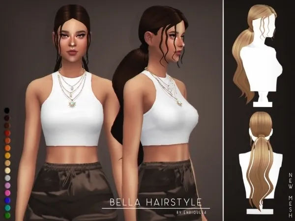 Maxis Match [EnriqueS4] Bella Hairstyle - The Sims 4 Custom Content