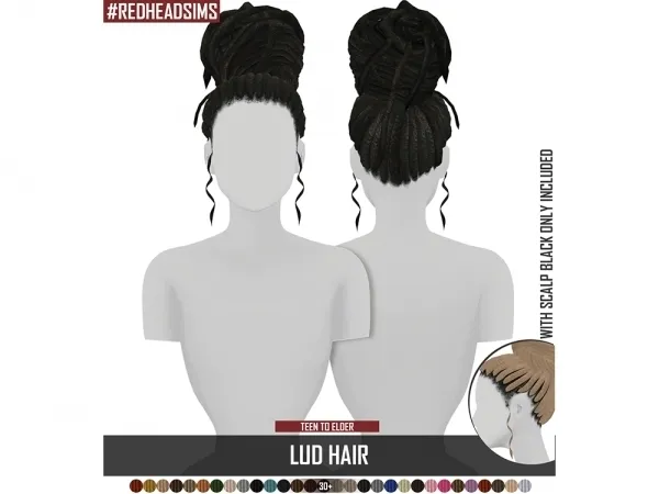 Alpha LUD HAIR - The Sims 4 Custom Content