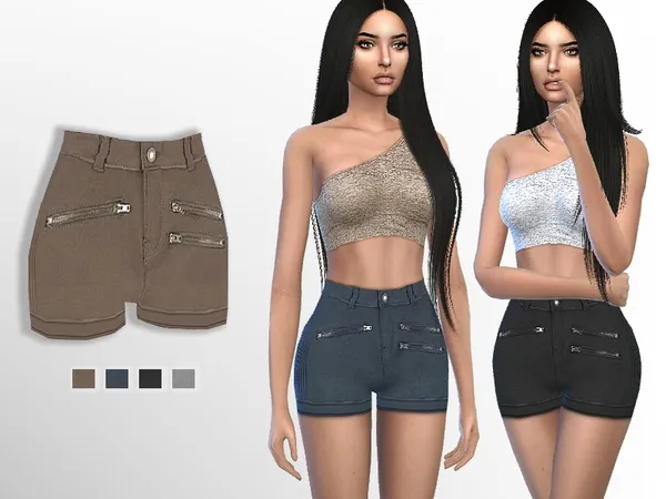 Alpha Zipper Shorts - The Sims 4 Custom Content