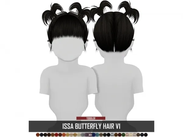 Alpha ISSA BUTTERFLY HAIR V1 - The Sims 4 Custom Content