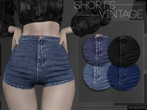 Alpha Shorts Vintage - The Sims 4 Custom Content
