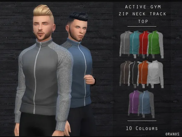 Maxis Match Active Gym Zip Neck Track Top - The Sims 4 Custom Content