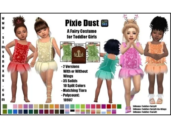 Pixie Dust -A Fairy Costume for Toddler Girls- by sims4nexus