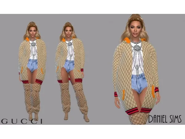 Alpha Beyonce in Gucci jacket sims by daniel - The Sims 4 Custom Content