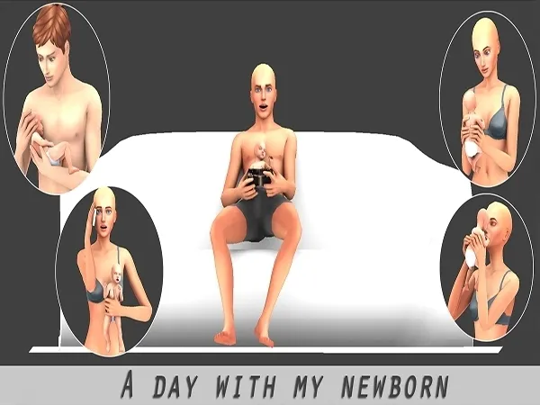 Alpha (SN) A day with my newborn_PosesPack - The Sims 4 Custom Content