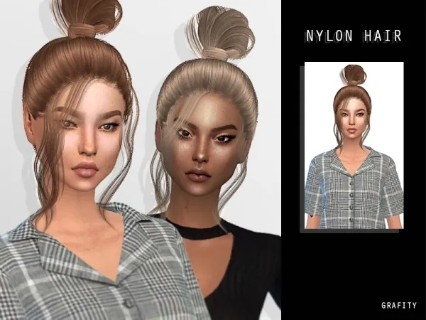 Alpha Nylon Hair - The Sims 4 Custom Content
