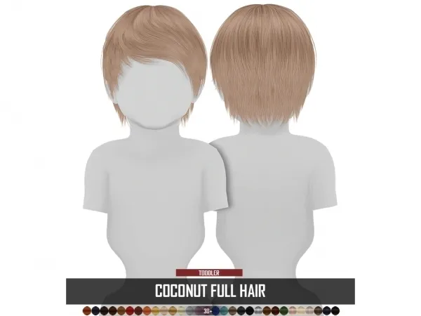 Alpha COCONUT FULL HAIR - The Sims 4 Custom Content