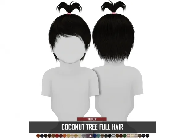Alpha COCONUT TREE FULL HAIR - The Sims 4 Custom Content