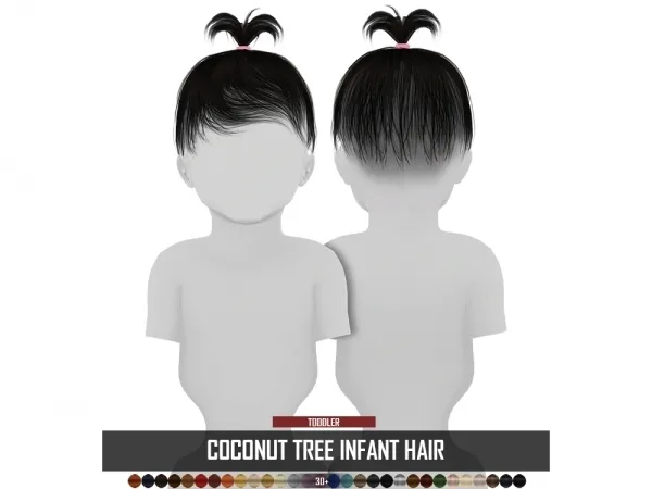 Alpha COCONUT TREE INFANT HAIR - The Sims 4 Custom Content