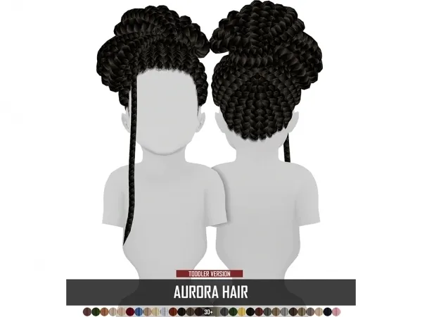 Alpha AURORA HAIR TODDLER VERSION - The Sims 4 Custom Content