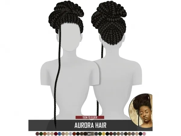 Alpha AURORA HAIR by redheadsims - The Sims 4 Custom Content