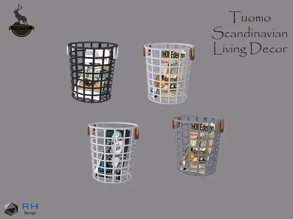 Alpha Tuomo Round Magazine Basket - The Sims 4 Custom Content
