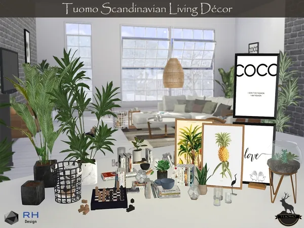 Alpha Tuomo Scandinavian Living Decor - The Sims 4 Custom Content